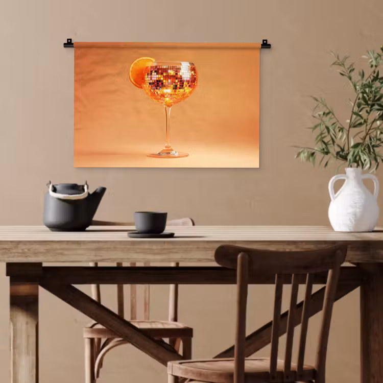 Drank - Oranje - Glitter - Disco Wandkleed katoen klein -sfeer6