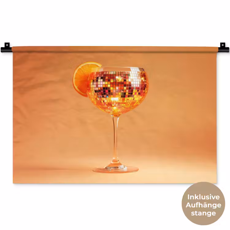 Drank - Oranje - Glitter - Disco Wandkleed katoen klein -t3d_DE