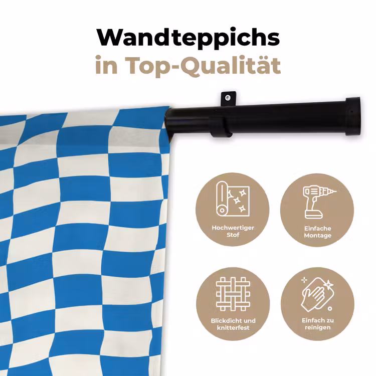 Golvend - Patroon - Blauw Wandkleed katoen klein 269 -tsfeer2_DE