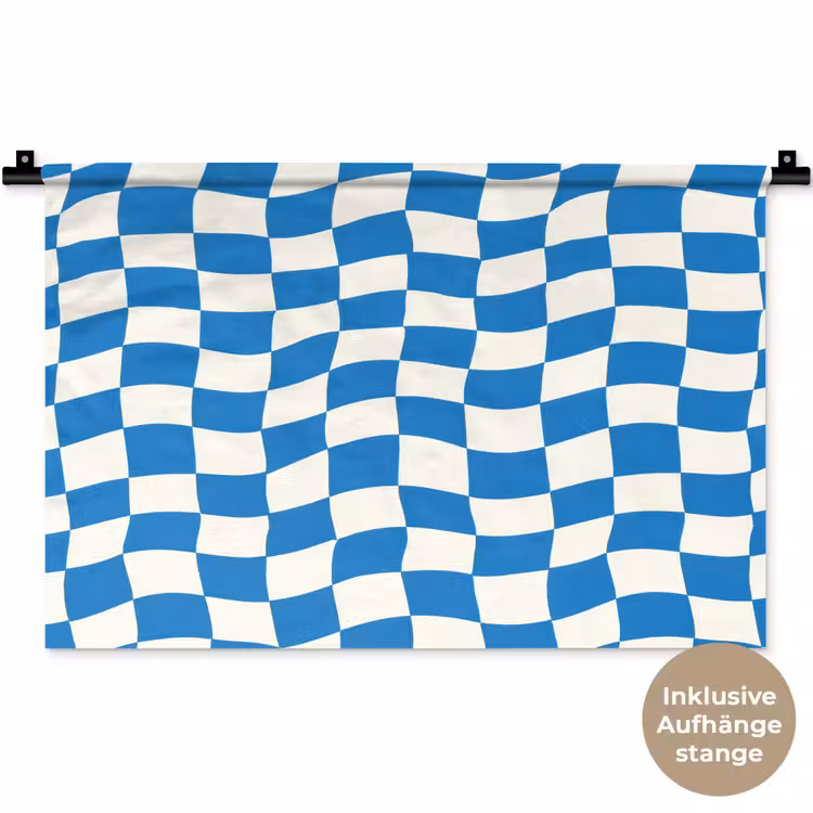 Golvend - Patroon - Blauw Wandkleed katoen klein 269 -t3d_DE