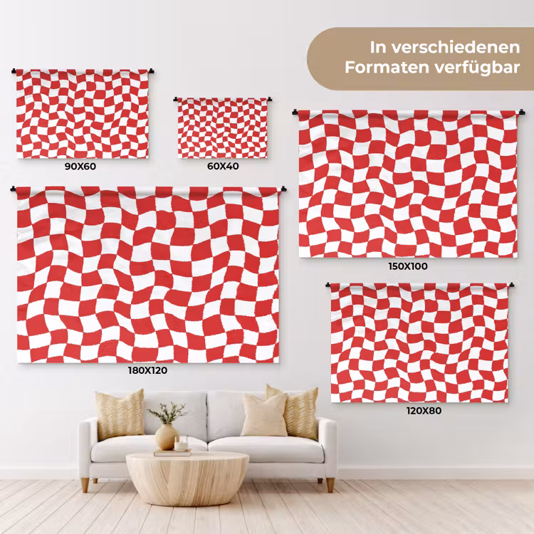 Golvend - Patroon - Rood Wandkleed katoen klein 269 -tsfeer8_DE