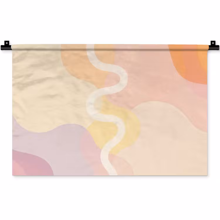 Golvende vormen - Abstract - pastel Wandkleed katoen klein -zz3d