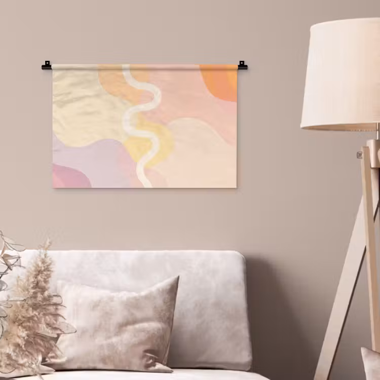Golvende vormen - Abstract - pastel Wandkleed katoen klein -sfeer4