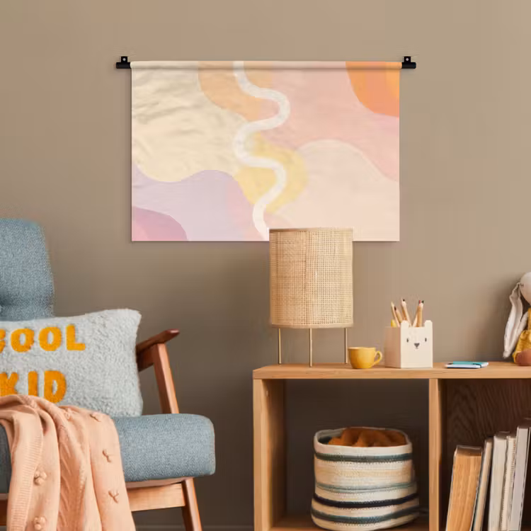 Golvende vormen - Abstract - pastel Wandkleed katoen klein -wsfeer4_kind