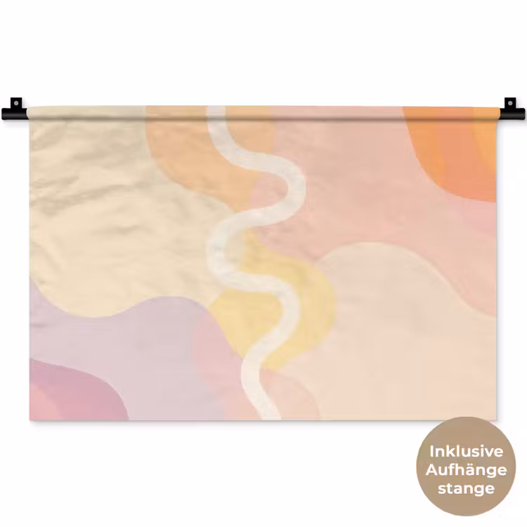 Golvende vormen - Abstract - pastel Wandkleed katoen klein -t3d_DE