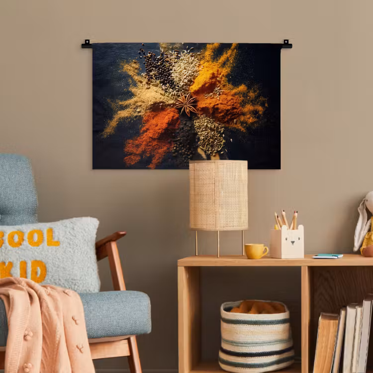 Specerijen - Explosie - Oranje Wandkleed katoen klein -wsfeer4_kind