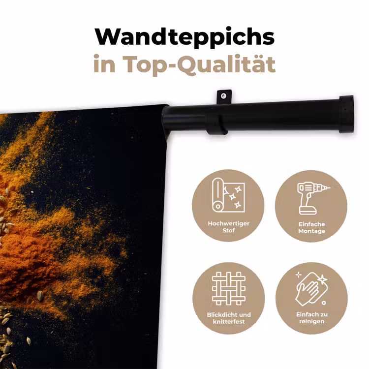 Specerijen - Explosie - Oranje Wandkleed katoen klein -tsfeer2_DE