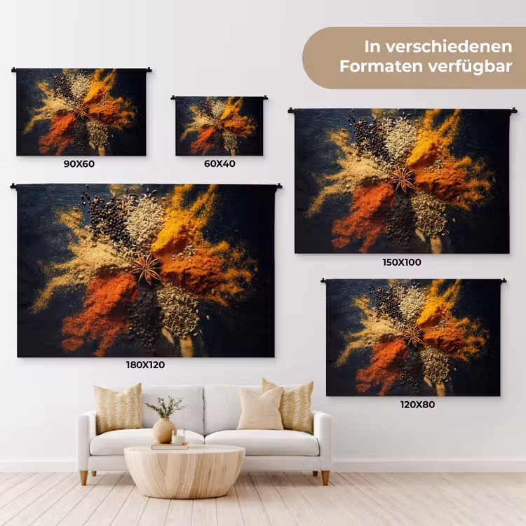 Specerijen - Explosie - Oranje Wandkleed katoen klein -tsfeer8_DE