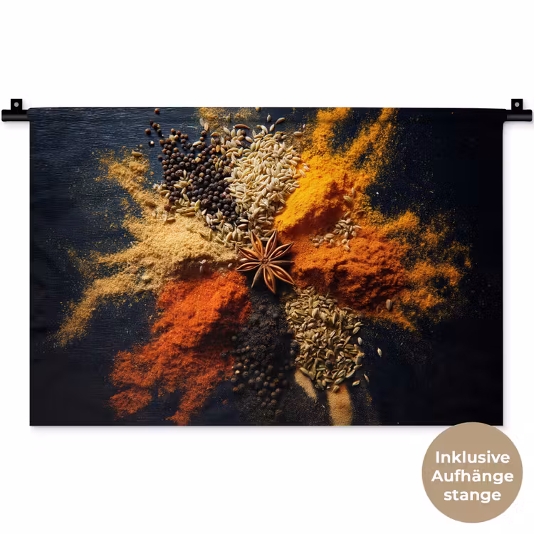 Specerijen - Explosie - Oranje Wandkleed katoen klein -t3d_DE