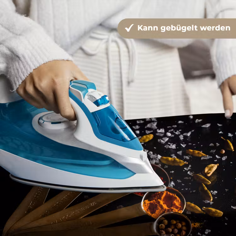 Kruiden - Lepels - Zout - Specerijen - Zwart Wandkleed katoen klein -tsfeer9_DE