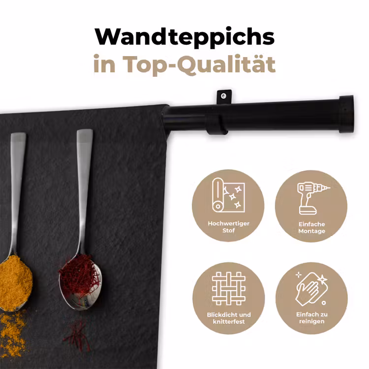 Specerijen - Lepels - Tafel - Rustiek - Kruiden Wandkleed katoen klein -tsfeer2_DE