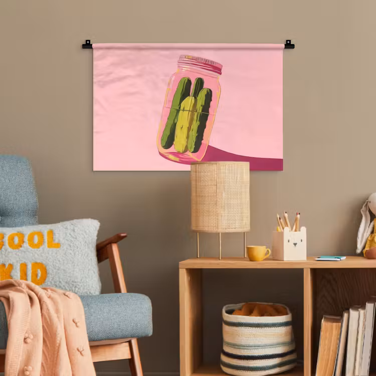 Augurken - Pot - Schaduw - Roze Wandkleed katoen klein -wsfeer4_kind