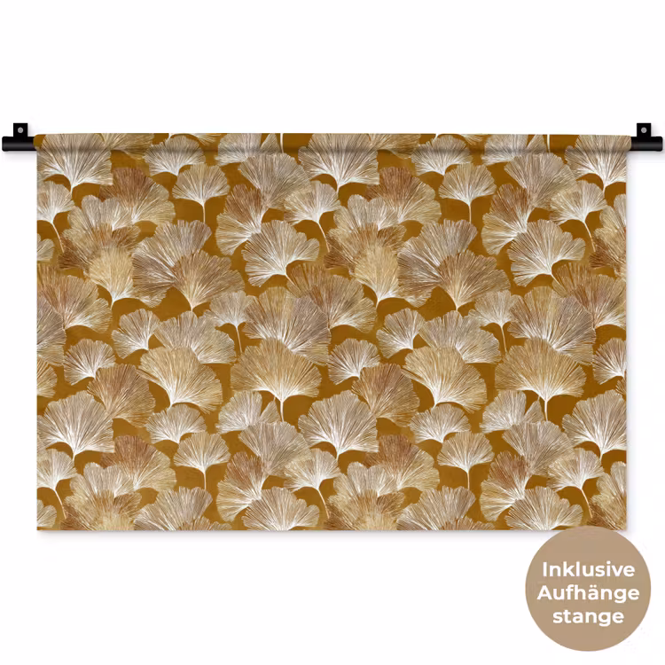 Ginkgo - Bladeren - Goud Wandkleed katoen klein 269 -t3d_DE