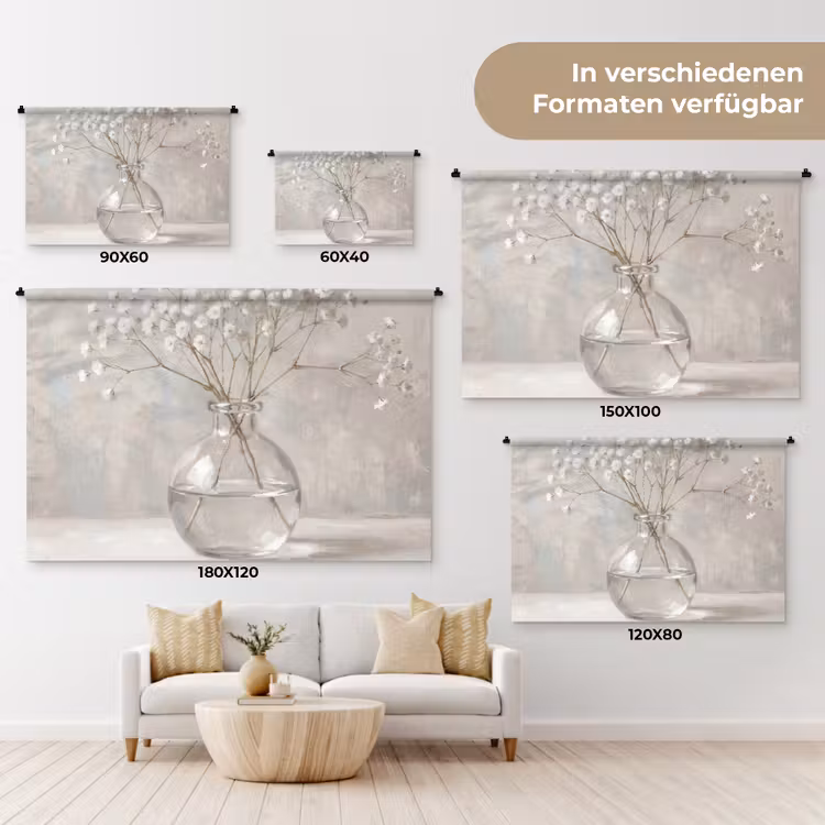 Gipskruid - Vaas - Wit Wandkleed katoen klein -tsfeer8_DE
