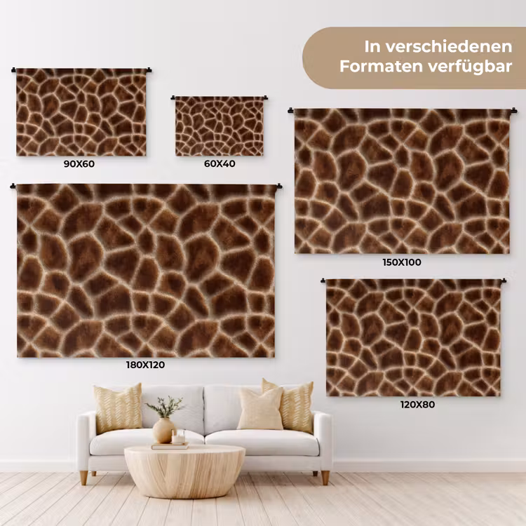 Giraf - Bruin - Vacht Wandkleed katoen klein 269 -tsfeer8_DE