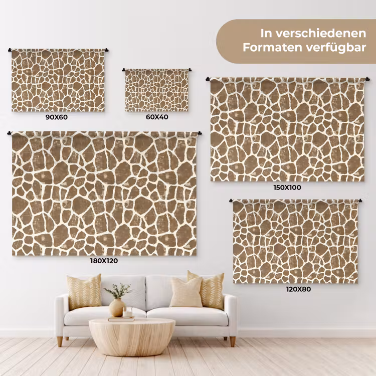 Giraf - Klassiek - Bruin Wandkleed katoen klein 269 -tsfeer8_DE