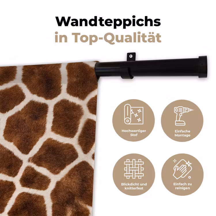 Giraf - Vacht - Klassiek - Bruin Wandkleed katoen klein -tsfeer2_DE