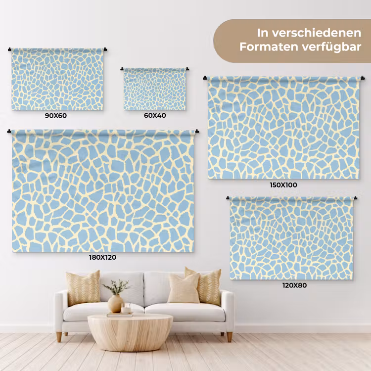 Giraf - Modern - Blauw Wandkleed katoen klein 269 -tsfeer8_DE