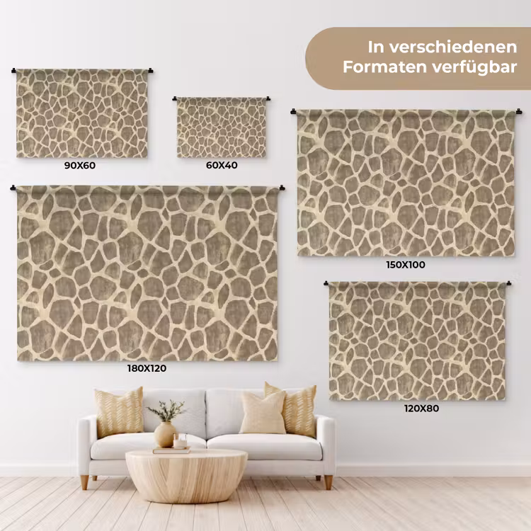 Giraf - Patroon - Beige - Bruin Wandkleed katoen klein 269 -tsfeer8_DE