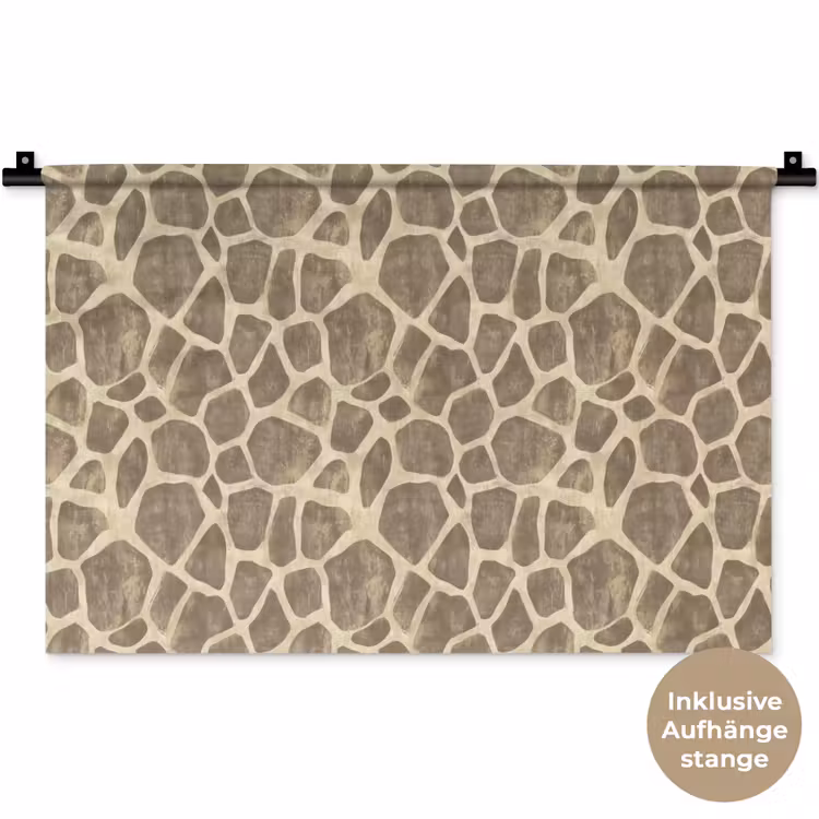 Giraf - Patroon - Beige - Bruin Wandkleed katoen klein 269 -t3d_DE