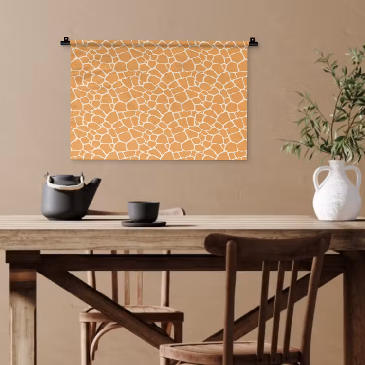 Giraf - Oranje - Patroon Wandkleed katoen klein 269 -sfeer6