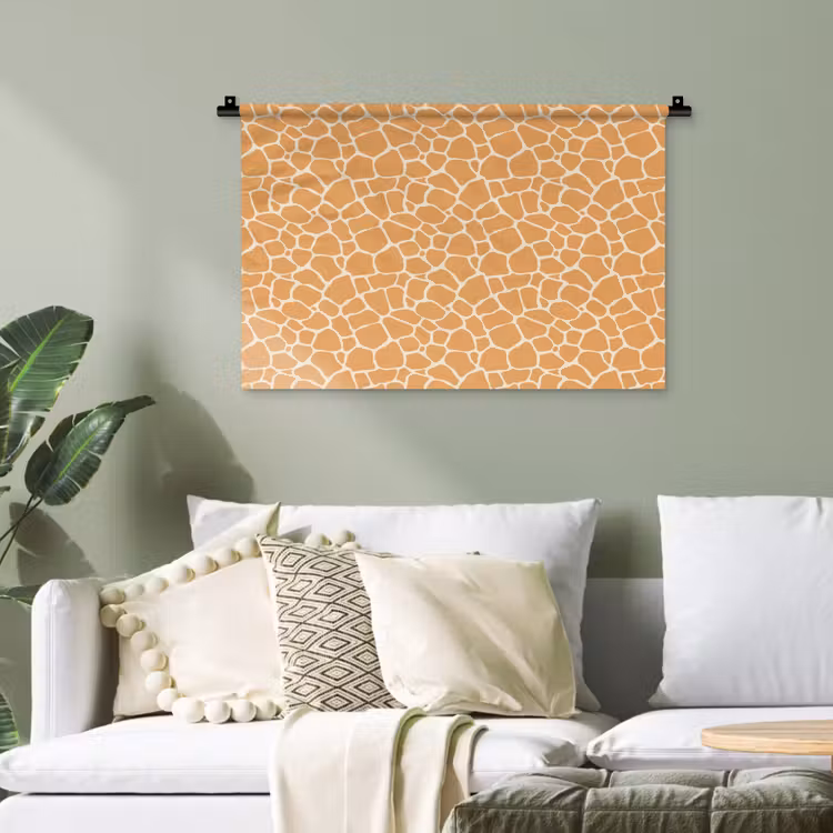 Giraf - Oranje - Patroon Wandkleed katoen klein 269 -sfeer7