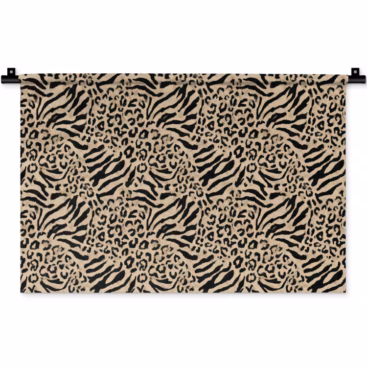 Giraf - Zebra - Motief - Bruin Wandkleed katoen klein 269 -zz3d