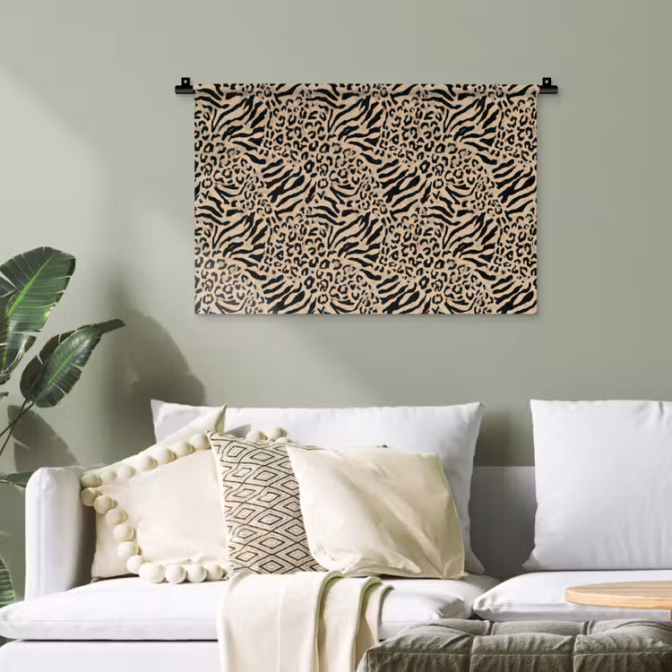 Giraf - Zebra - Motief - Bruin Wandkleed katoen klein 269 -sfeer7