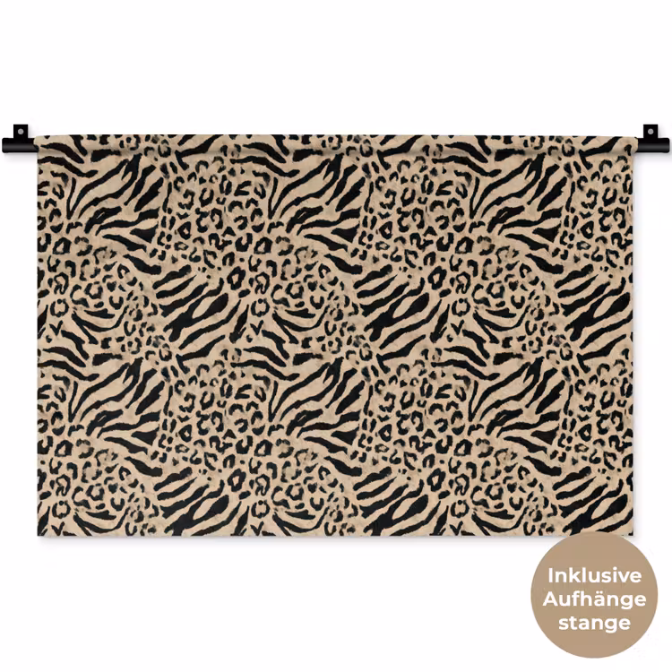 Giraf - Zebra - Motief - Bruin Wandkleed katoen klein 269 -t3d_DE