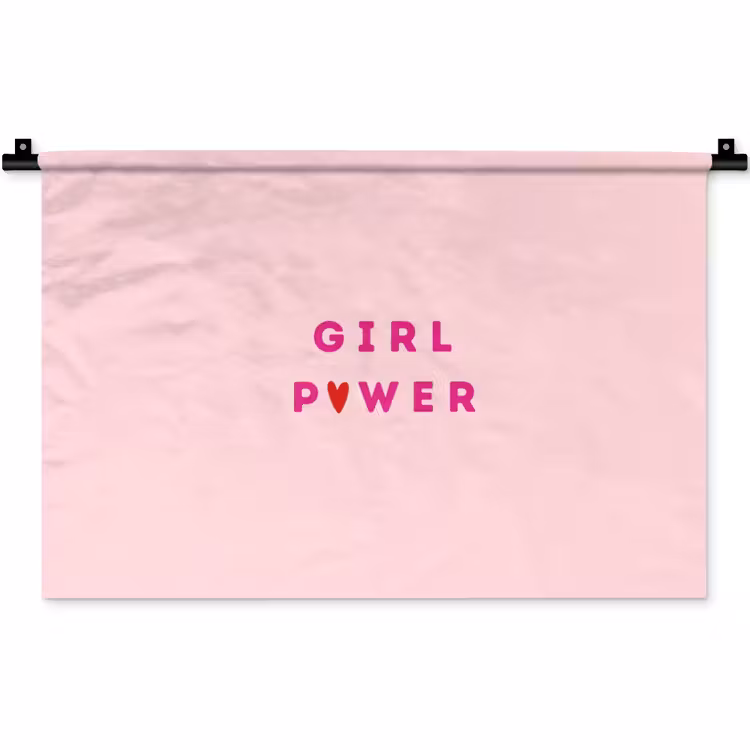 Girl power - Roze - Hartje Wandkleed katoen klein -zz3d