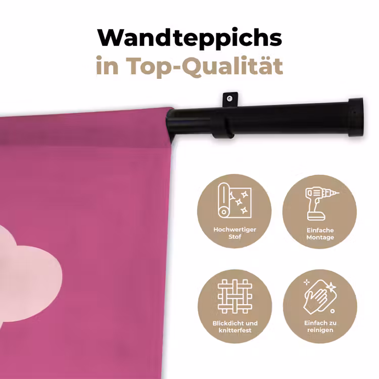 Girl power - Wolk - Roze Wandkleed katoen klein -tsfeer2_DE