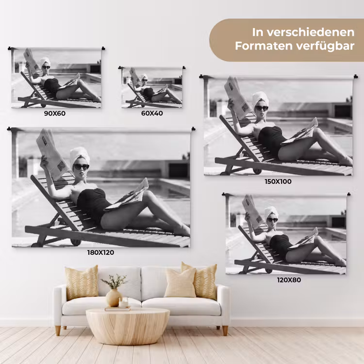 Glamour - Modern - Zwart - Wit Wandkleed katoen klein -tsfeer8_DE