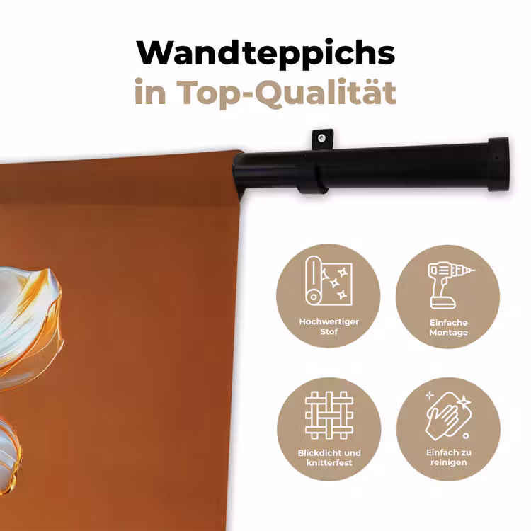 Glazen - Bloem - Oranje Wandkleed katoen klein -tsfeer2_DE