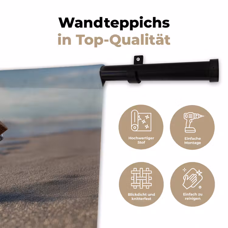 Glazenfles - Post - Zee - Zand Wandkleed katoen klein -tsfeer2_DE