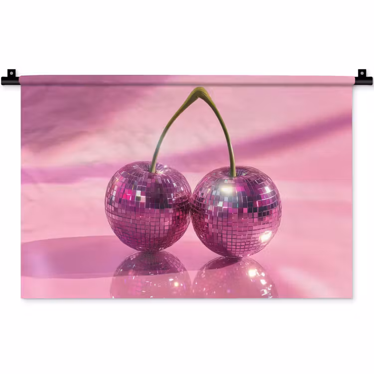 Glitter - Discobol - Roze - Kersen Wandkleed katoen klein -zz3d