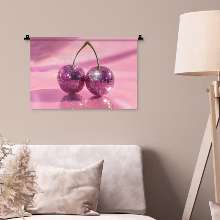 Glitter - Discobol - Roze - Kersen Wandkleed katoen klein -sfeer4