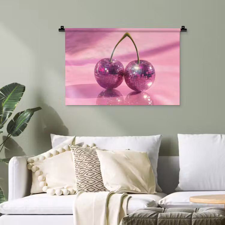 Glitter - Discobol - Roze - Kersen Wandkleed katoen klein -sfeer7