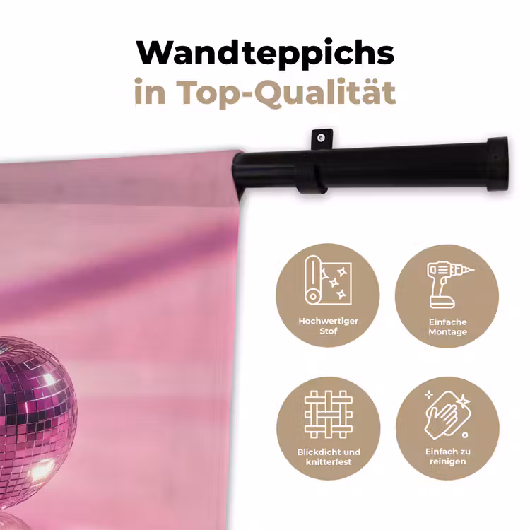 Glitter - Discobol - Roze - Kersen Wandkleed katoen klein -tsfeer2_DE