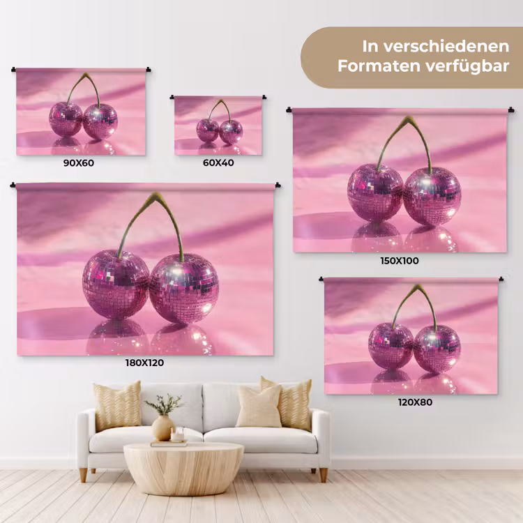 Glitter - Discobol - Roze - Kersen Wandkleed katoen klein -tsfeer8_DE