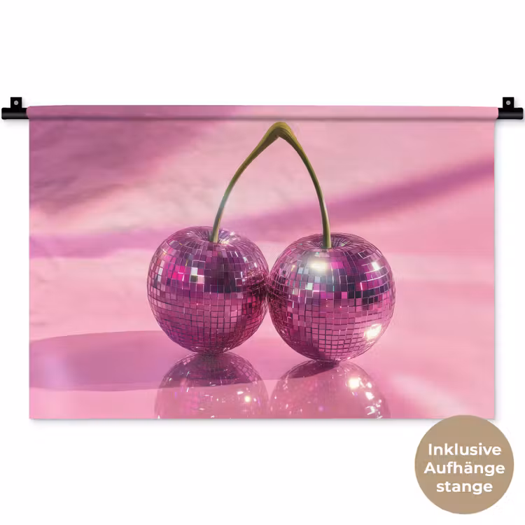 Glitter - Discobol - Roze - Kersen Wandkleed katoen klein -t3d_DE
