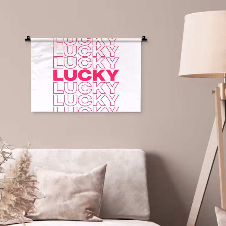 Lucky - Roze - Patroon Wandkleed katoen klein -sfeer4