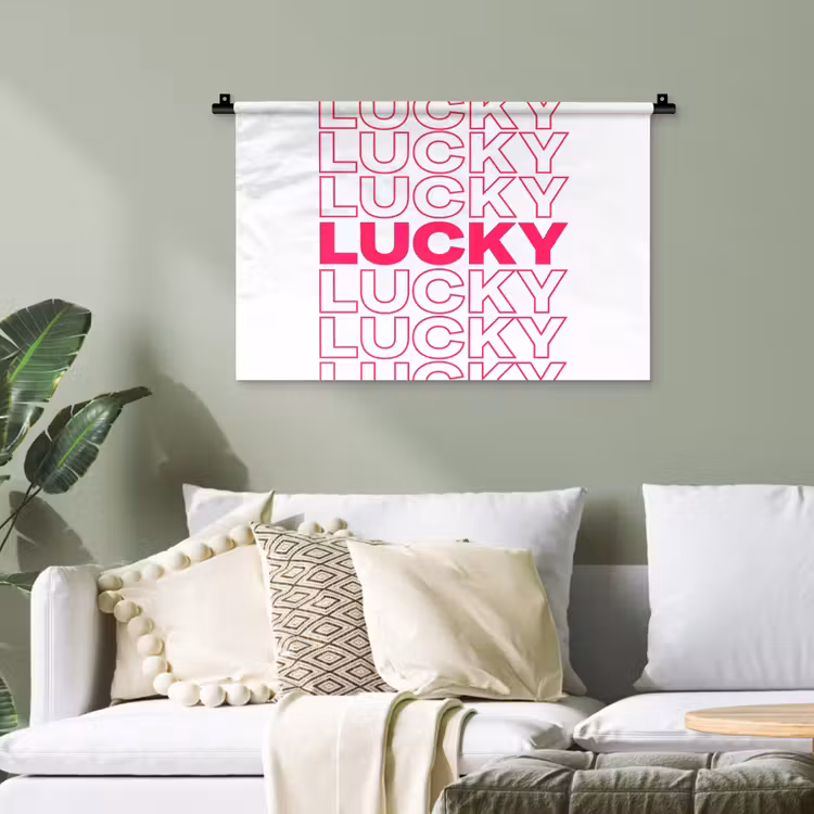 Lucky - Roze - Patroon Wandkleed katoen klein -sfeer7