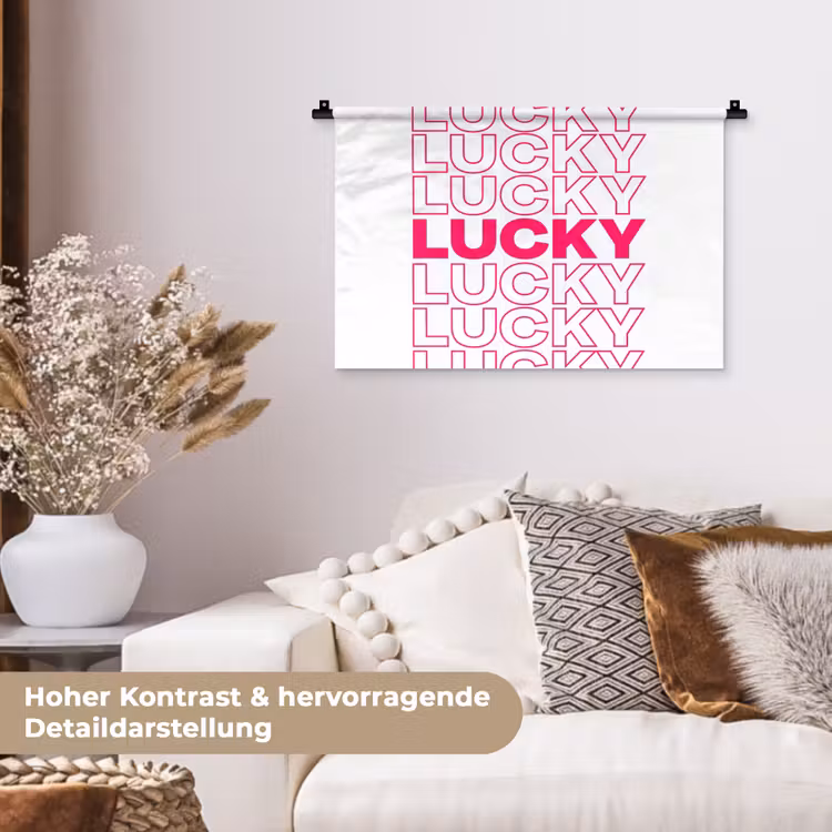 Lucky - Roze - Patroon Wandkleed katoen klein -tsfeer1_DE