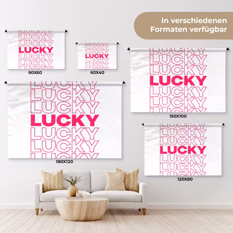 Lucky - Roze - Patroon Wandkleed katoen klein -tsfeer8_DE