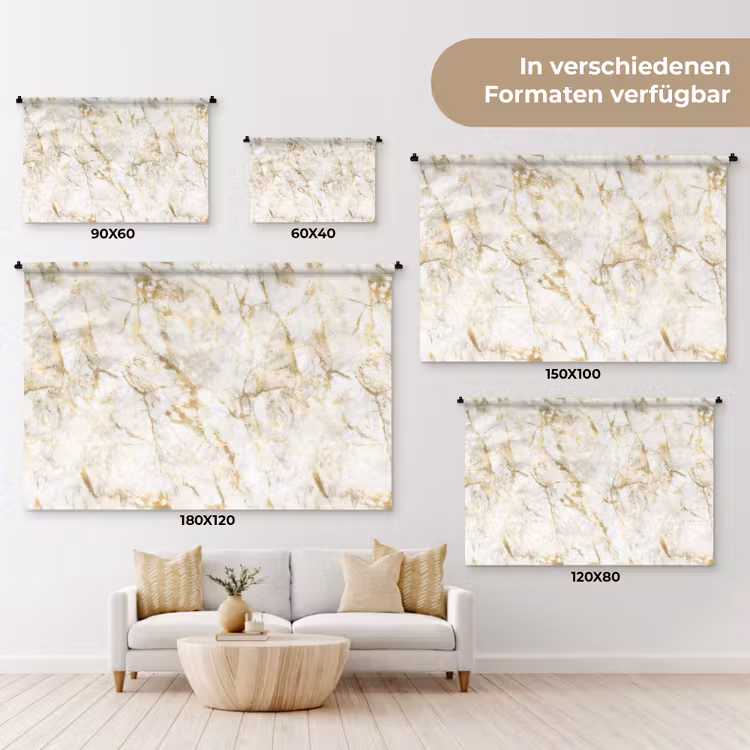Goud - Licht - Nerf - Marmer Wandkleed katoen klein 269 -tsfeer8_DE