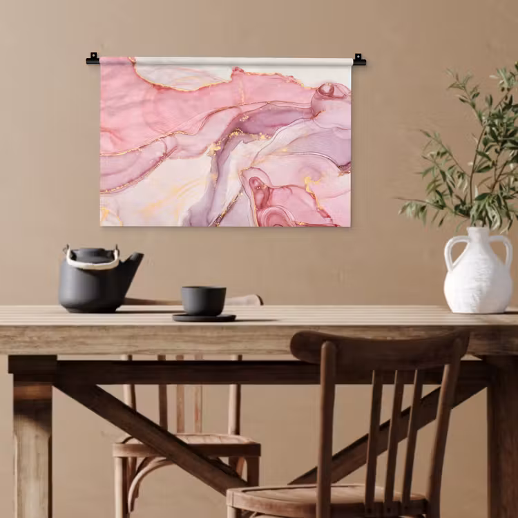 Goud - Marmer - Roze Wandkleed katoen klein -sfeer6