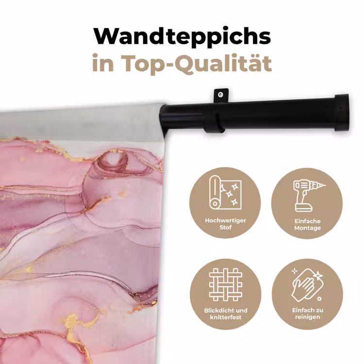 Goud - Marmer - Roze Wandkleed katoen klein -tsfeer2_DE