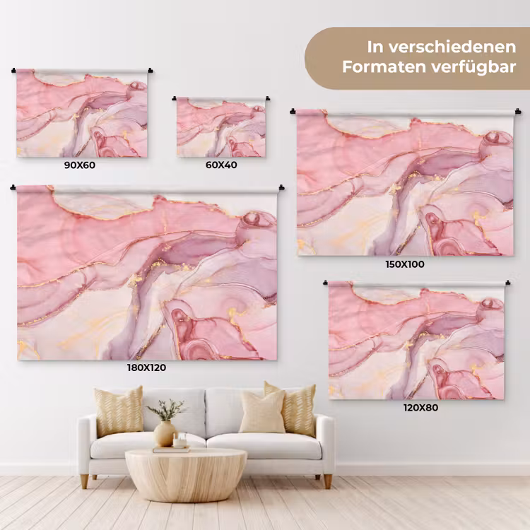 Goud - Marmer - Roze Wandkleed katoen klein -tsfeer8_DE