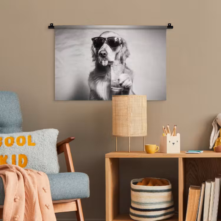 Golden retriever - Hond - Zonnebril - Gkas Wandkleed katoen klein -wsfeer4_kind