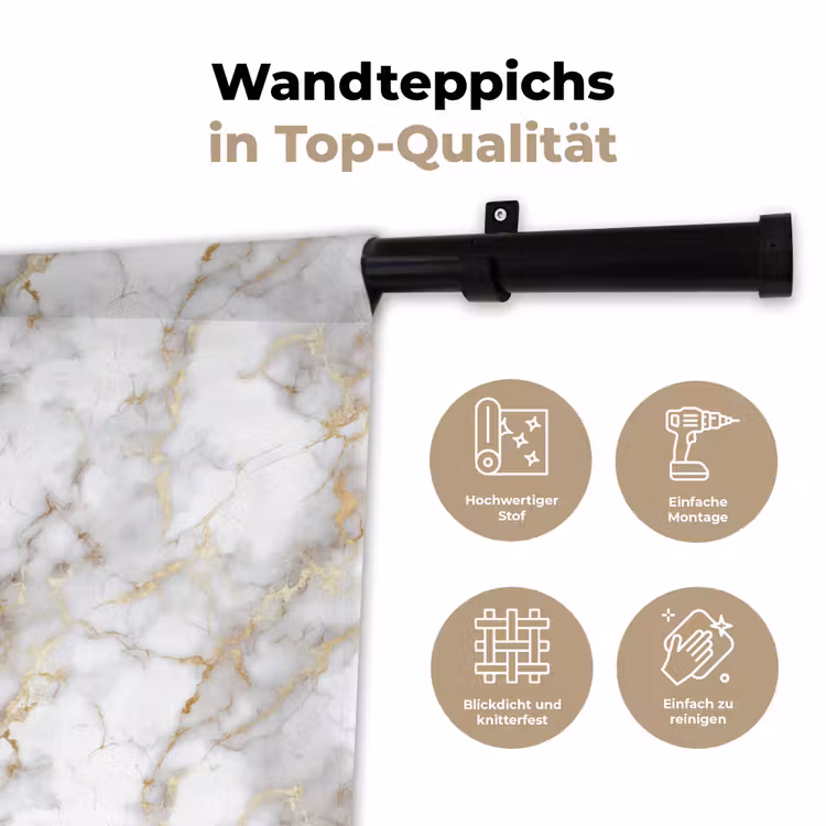 Gouden aders - Marmer - Wit Wandkleed katoen klein 269 -tsfeer2_DE